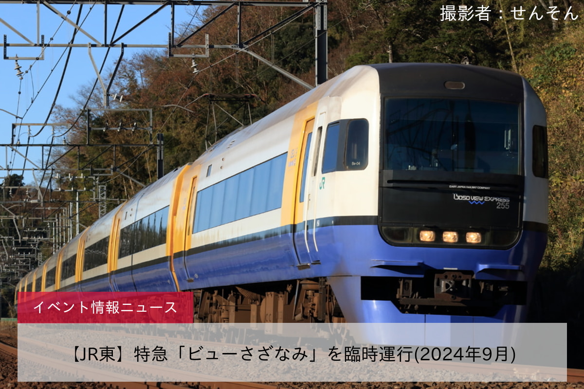 【JR東】特急「ビューさざなみ」を臨時運行(2024年9月) 