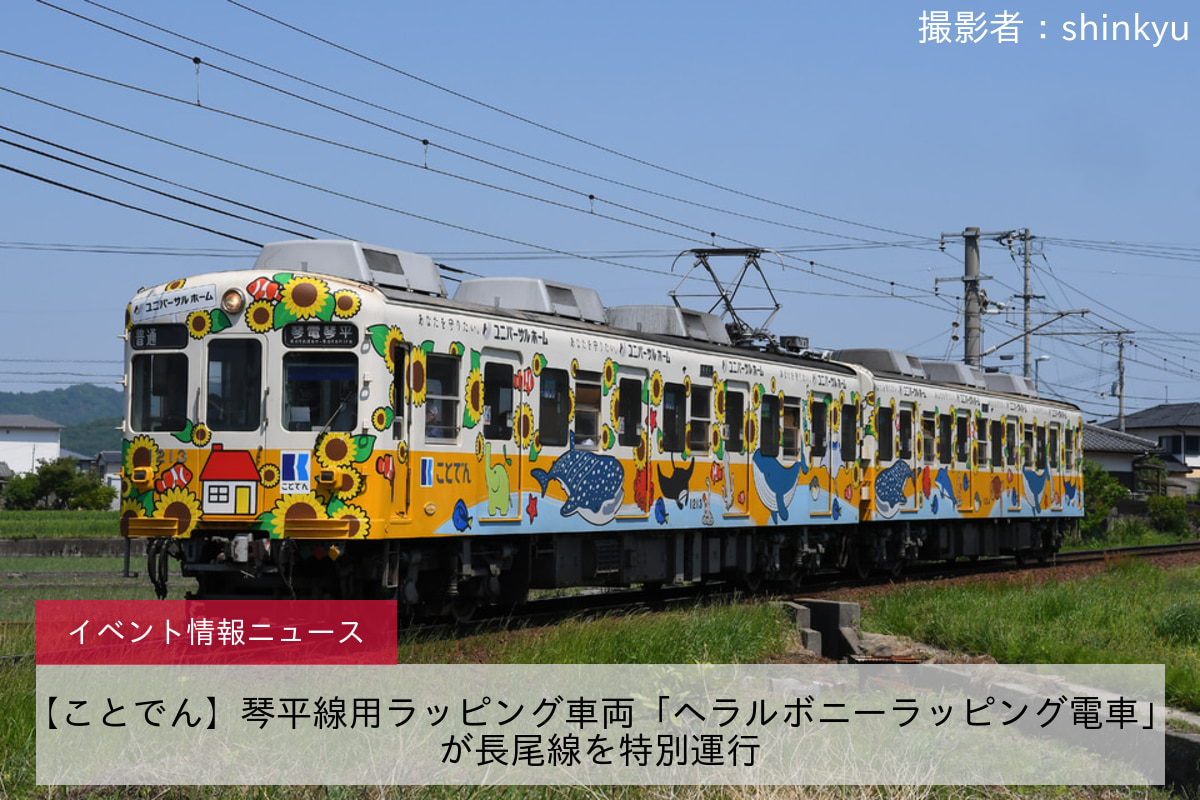 【ことでん】琴平線用ラッピング車両「ヘラルボニーラッピング電車」が長尾線を特別運行