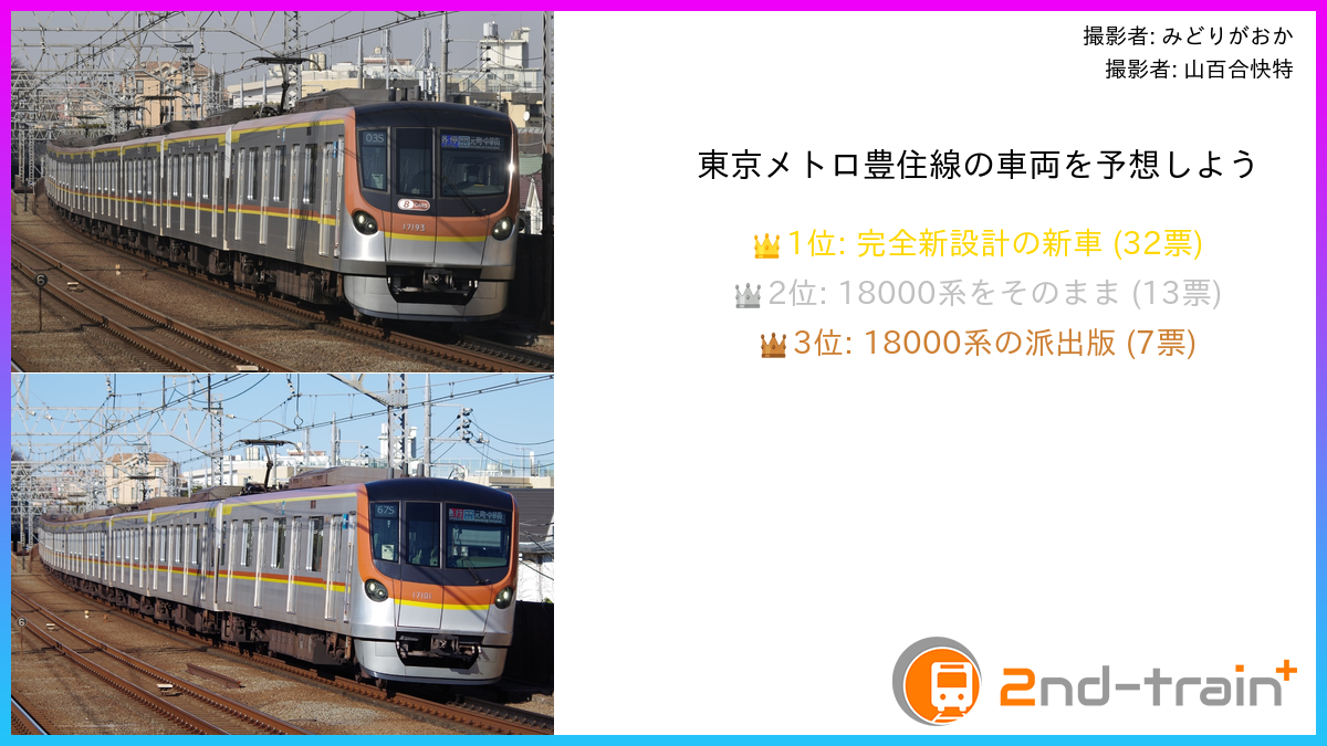 東京メトロ豊住線の車両を予想しよう