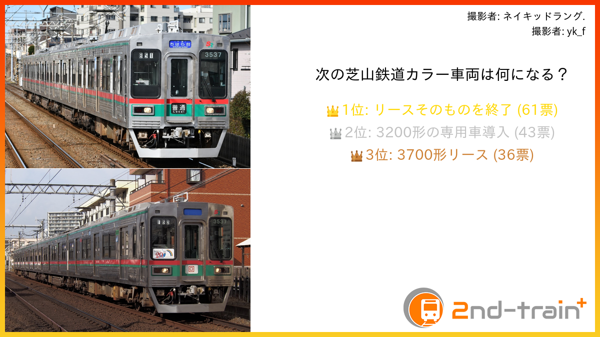 次の芝山鉄道カラー車両は何になる？