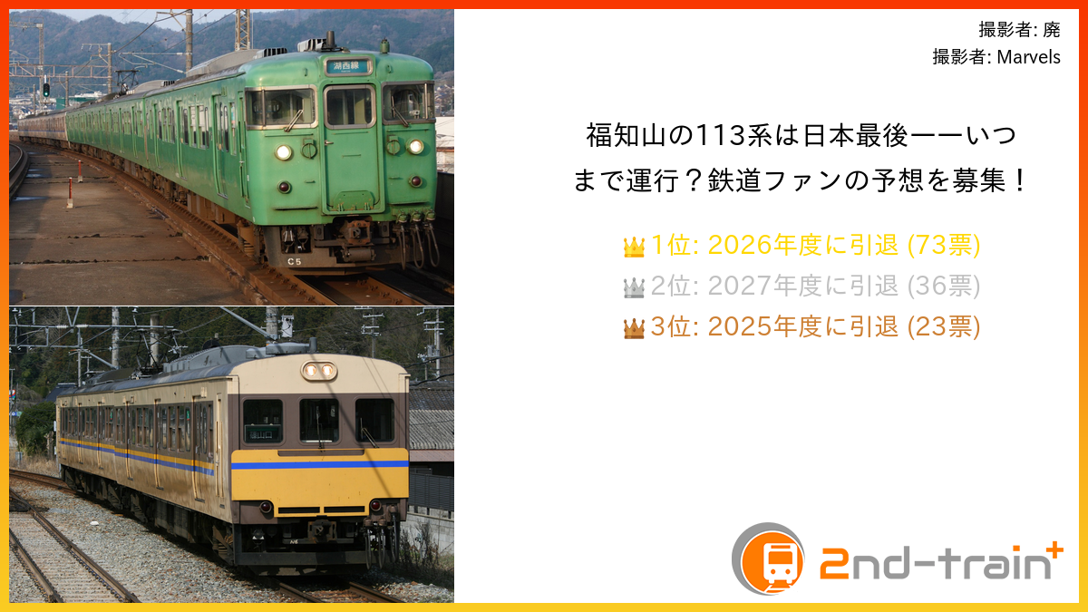 福知山の113系は日本最後――いつまで運行?鉄道ファンの予想を募集!