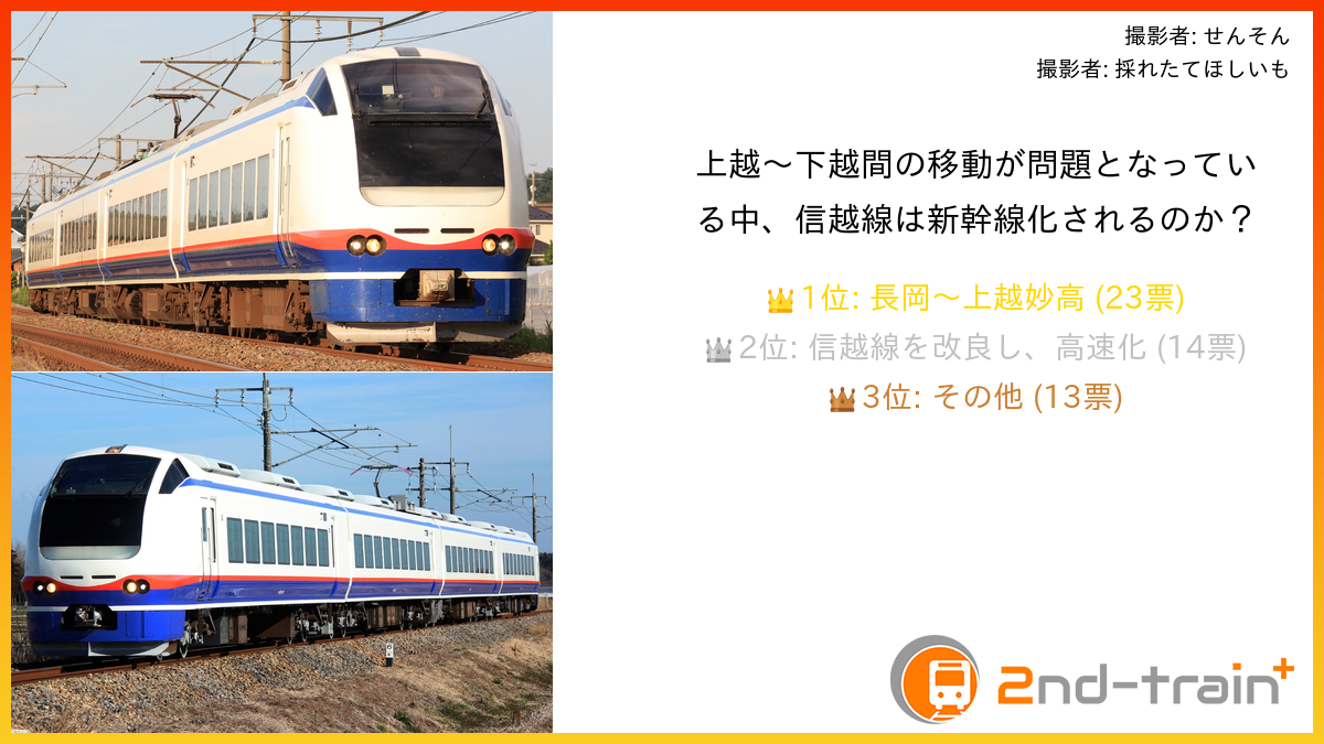 上越〜下越間の移動が問題となっている中、信越線は新幹線化されるのか？