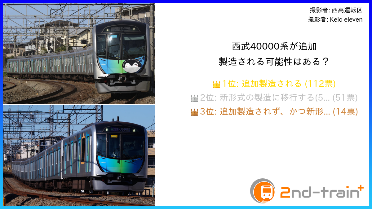西武40000系が追加製造される可能性はある？