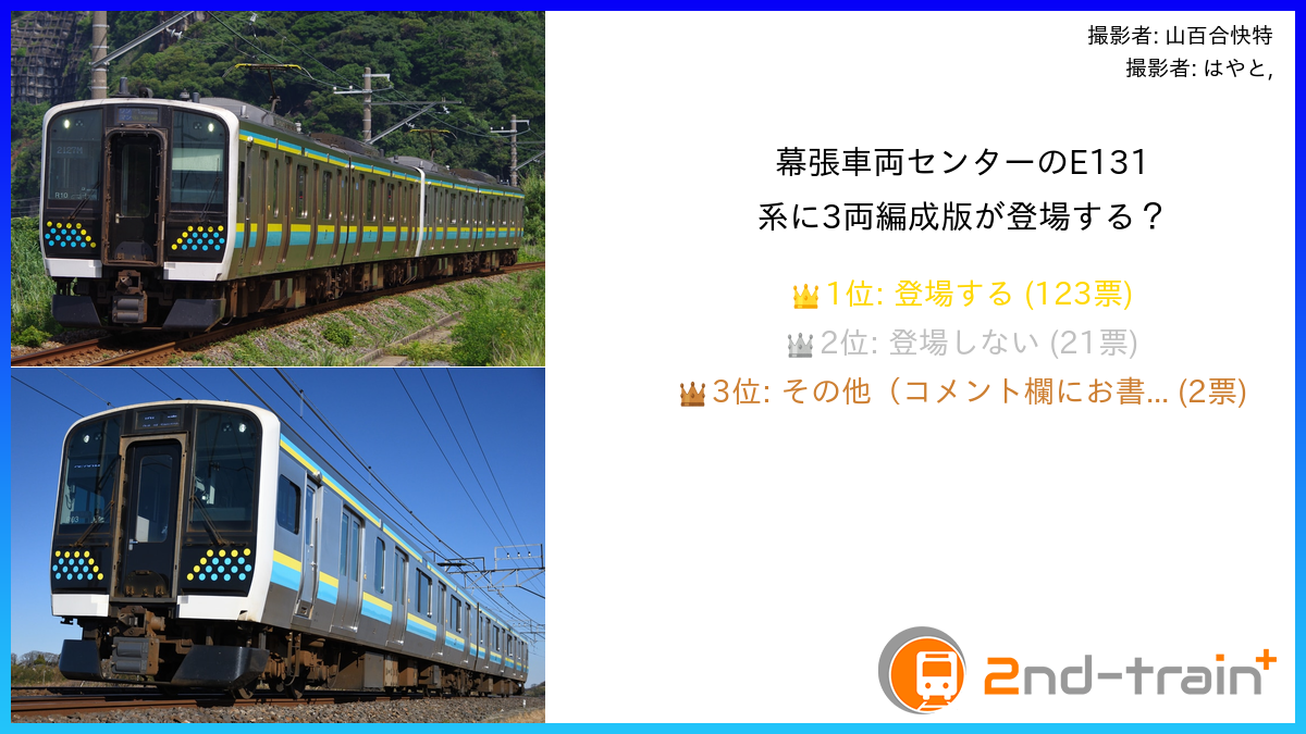 幕張車両センターのE131系に3両編成版が登場する?