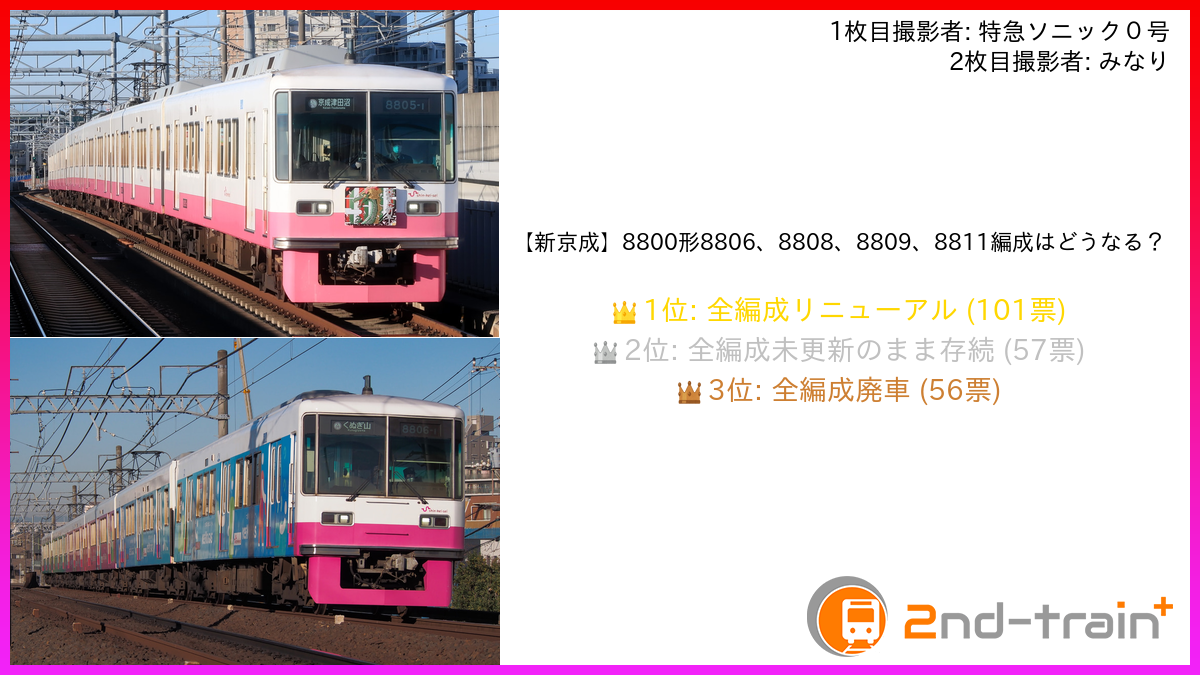 【新京成】8800形8806、8808、8809、8811編成はどうなる？