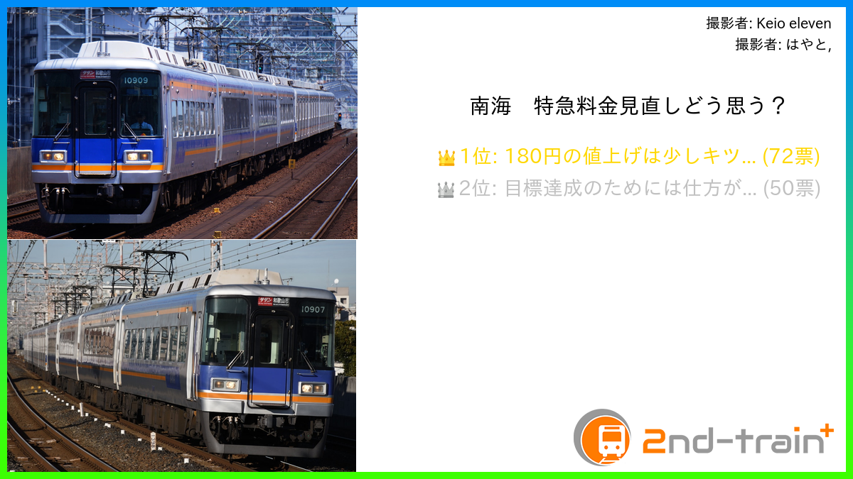 南海　特急料金見直しどう思う？