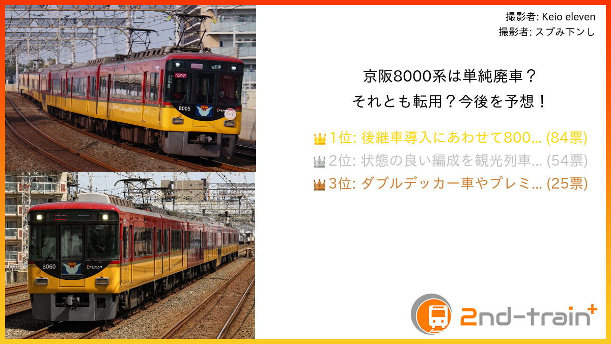 京阪8000系は単純廃車？それとも転用？今後を予想！