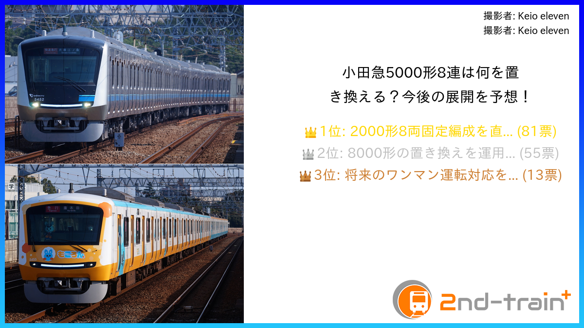 小田急5000形8連は何を置き換える？今後の展開を予想！