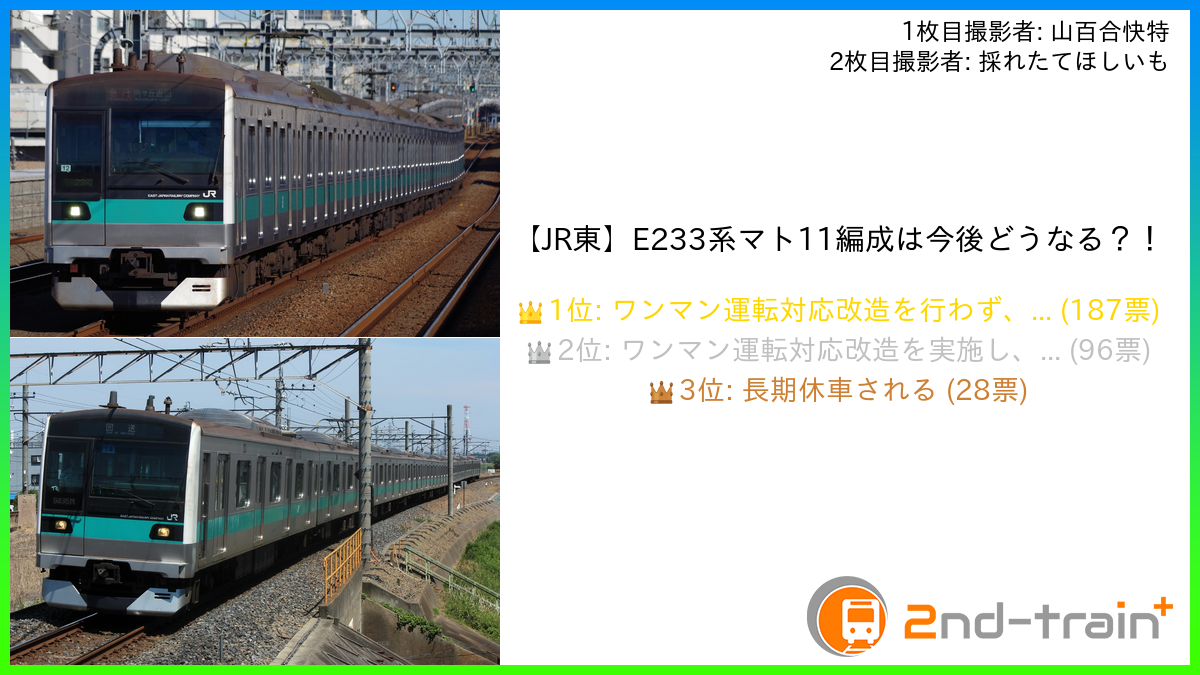 【JR東】E233系マト11編成は今後どうなる？！