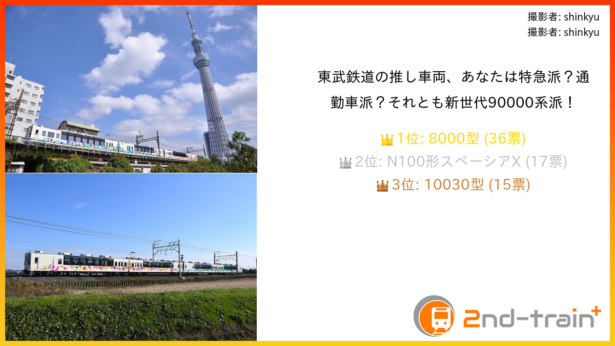 東武鉄道の推し車両、あなたは特急派?通勤車派?それとも新世代90000系派!