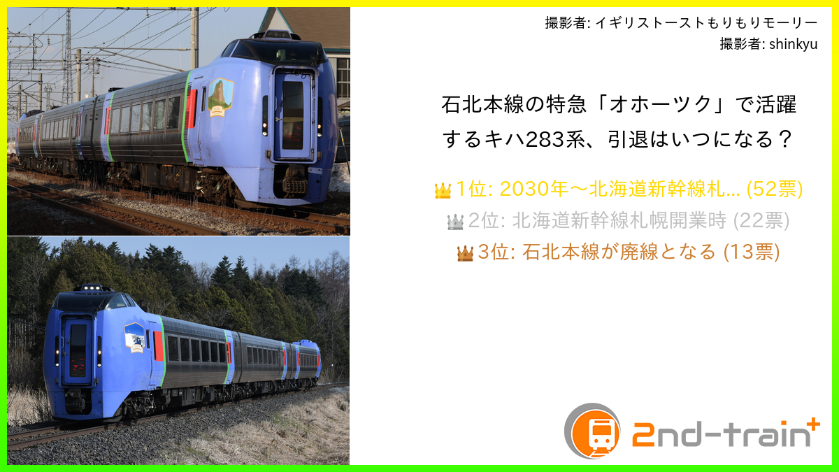 石北本線の特急「オホーツク」で活躍するキハ283系、引退はいつになる?