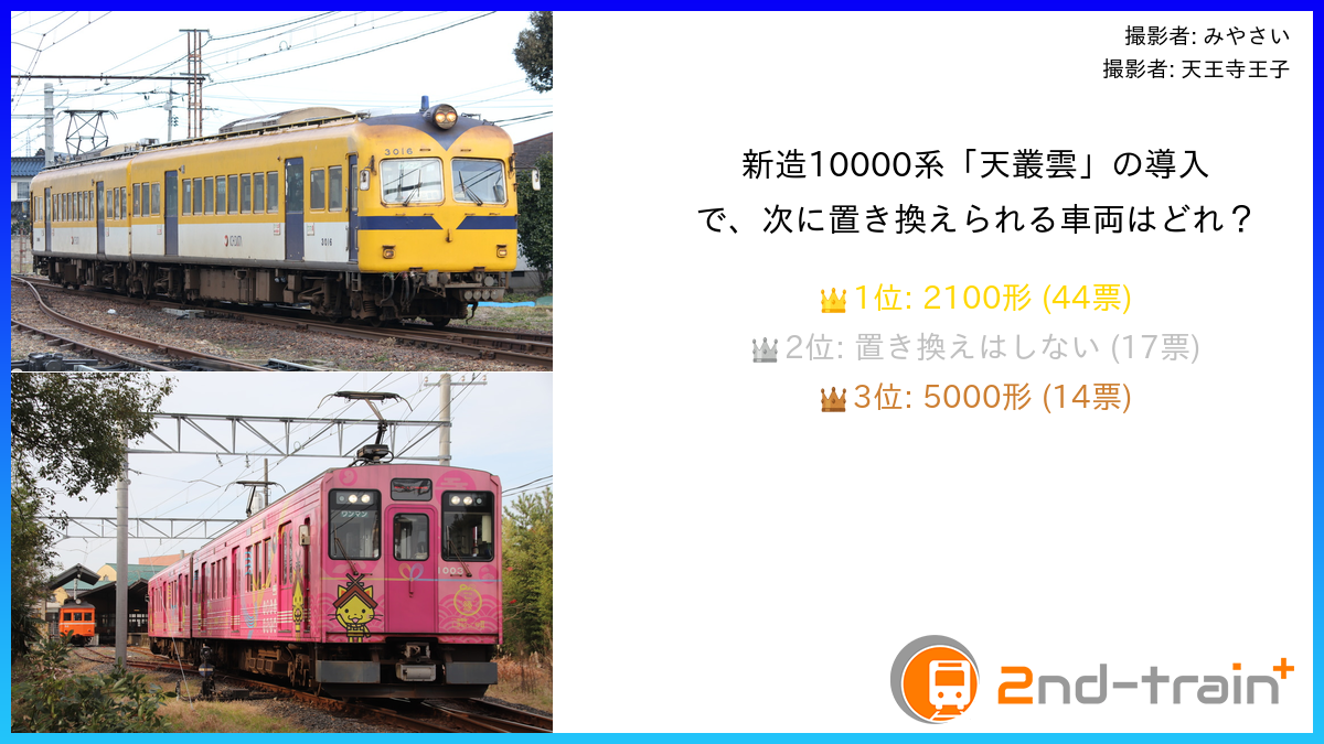 新造10000系「天叢雲」の導入で、次に置き換えられる車両はどれ?