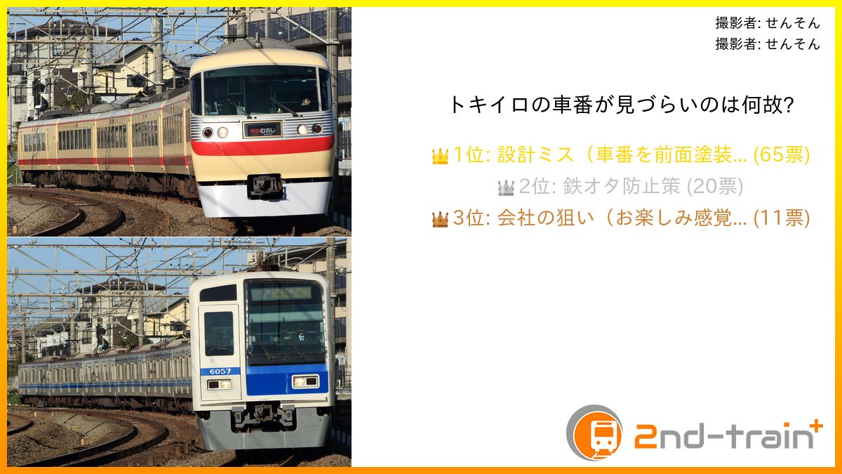 トキイロの車番が見づらいのは何故?