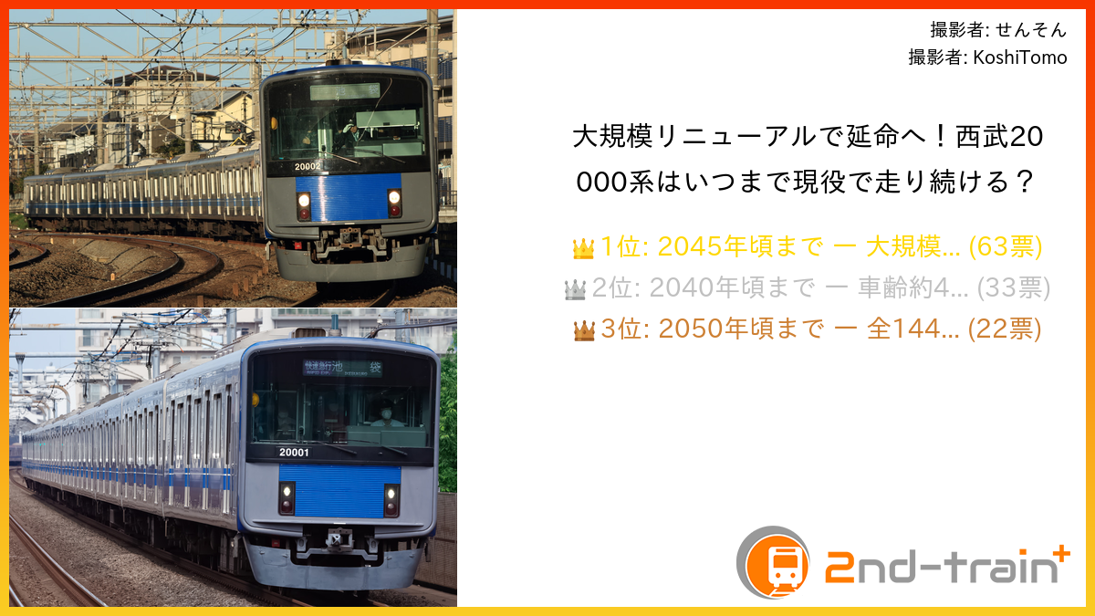 大規模リニューアルで延命へ！西武20000系はいつまで現役で走り続ける？