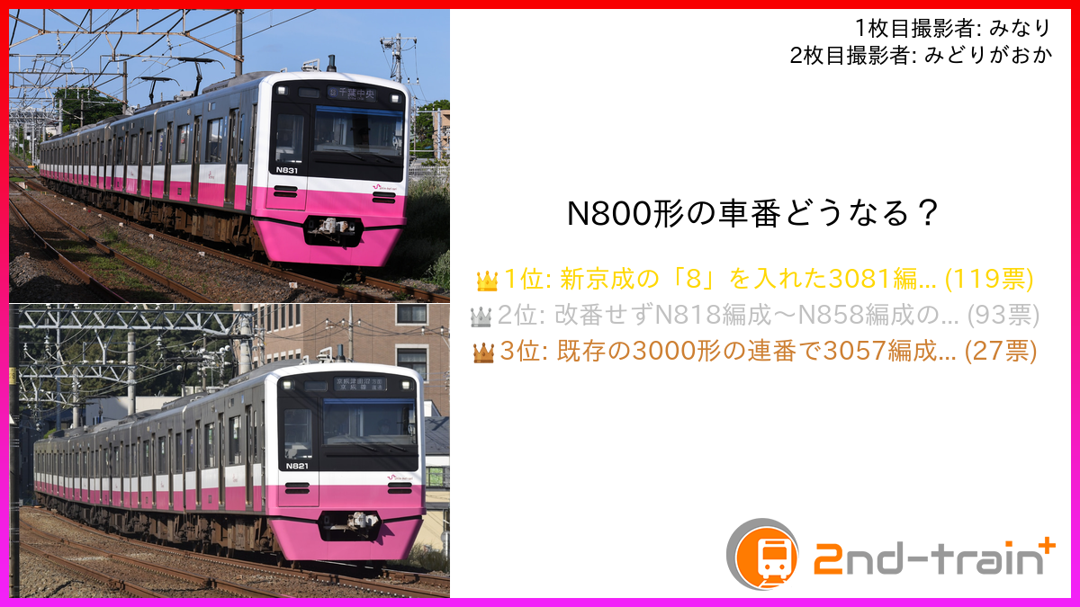 N800形の車番どうなる？