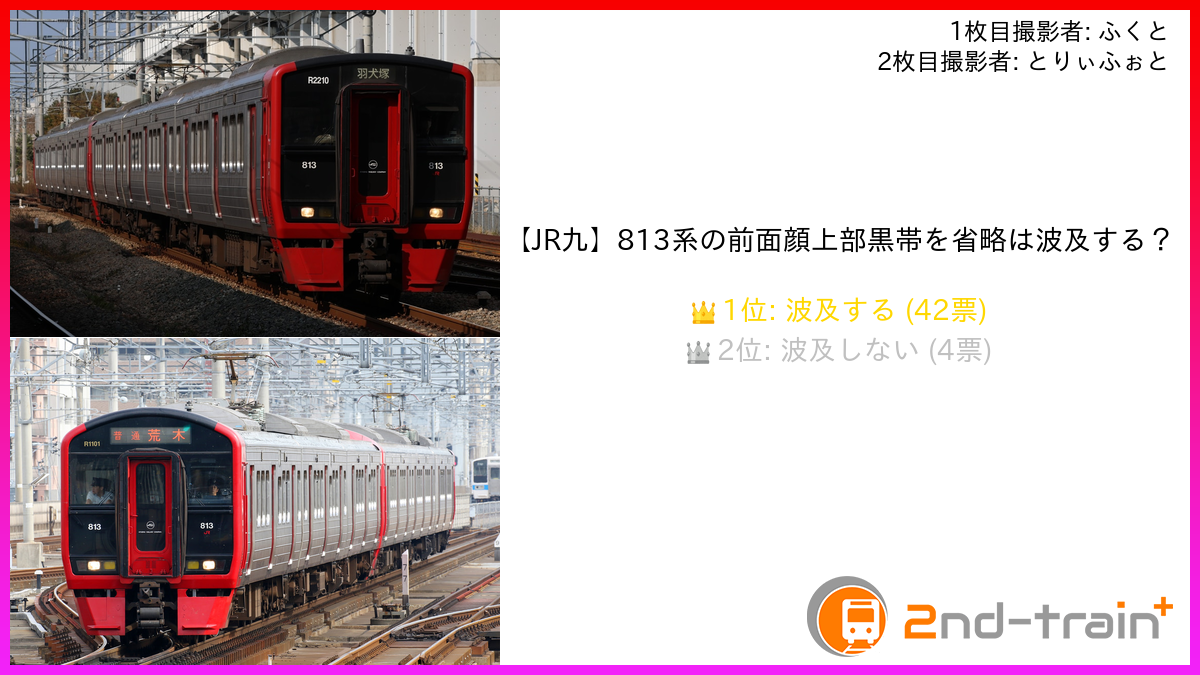 【JR九】813系の前面顔上部黒帯を省略は波及する？