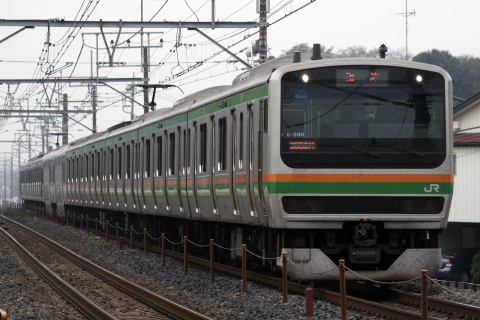 【JR東】E231系U590編成使用 「旅のプレゼント」運転を東大宮～蓮田で撮影した写真