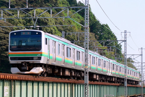 【JR東】E231系コツS33編成 「ひまわり号」で静岡まで入線を由比～興津で撮影した写真