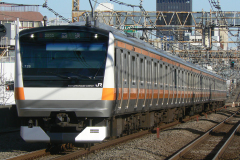 【JR東】E233系トタT26編成 東京総合車両センター出場を阿佐ヶ谷駅で撮影した写真