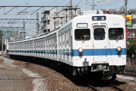 【東武】8000系8112F試運転を若葉駅で撮影した写真