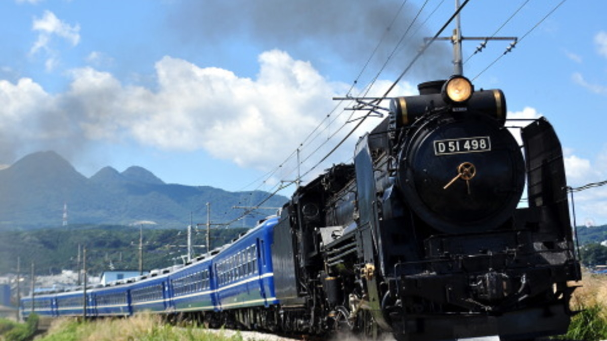 鉄道写真、645ネガデータ、163707180002、D51498＋12系 D51誕生