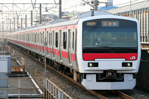 【JR東】E331系ケヨAK1編成 試運転(29日)を南船橋駅で撮影した写真