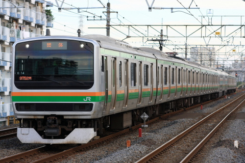 【JR東】E231系コツK14編成使用 「旅のプレゼント」運転を南流山駅で撮影した写真