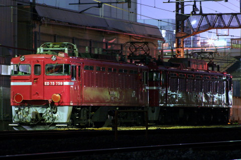 【JR東】ED75-759 秋田総合車両センター入場配給を北松戸～馬橋で撮影した写真