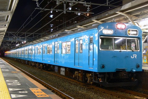 【JR西】日根野電車区103系 組成変更を三国ヶ丘駅で撮影した写真