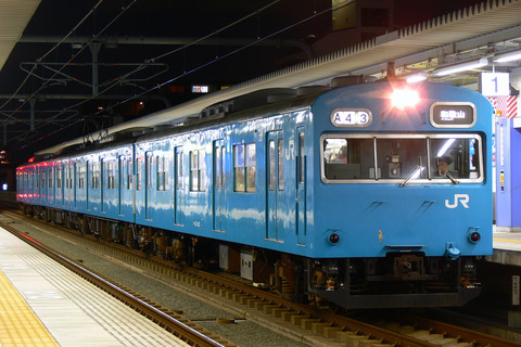 【JR西】日根野電車区103系 組成変更を南田辺駅で撮影した写真