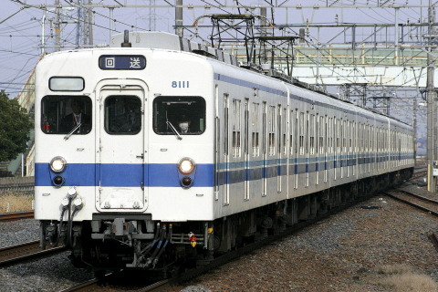【東武】8000系8111F＋8505F 返却回送を杉戸高野台駅で撮影した写真
