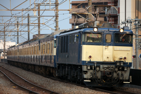  【JR東】113系マリ110 216編成 廃車配給を新座駅で撮影した写真