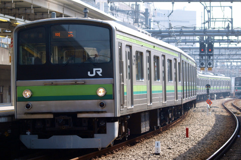 【JR東】205系クラH23編成東京総合車両センター出場を大崎駅で撮影した写真