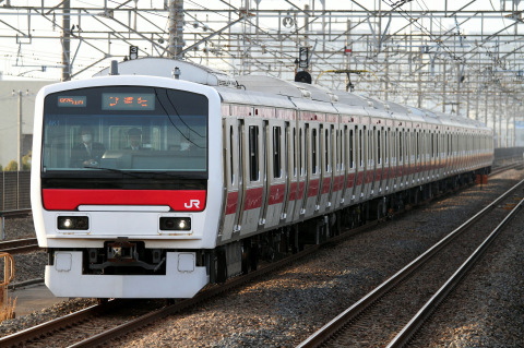 【JR東】E331系ケヨAK1編成試運転（9日）を新習志野駅で撮影した写真