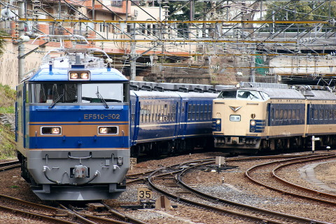 【JR東】EF510-502＋12系5両 乗務員訓練を仙台駅付近で撮影した写真
