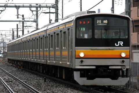 【JR東】205系ナハ13・14・15編成 シングルアームパンタ化を西府駅で撮影した写真