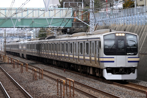 【JR東】E217系クラY47＋Y135編成 試運転を東船橋駅で撮影した写真