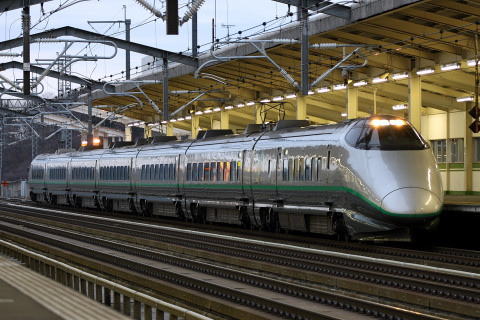 【JR東】400系L3編成使用の団体臨時列車運転を新白河駅で撮影した写真