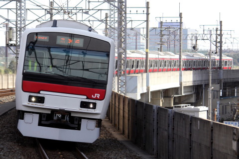 【JR東】E331系ケヨAK1編成 営業運転復帰を潮見駅で撮影した写真