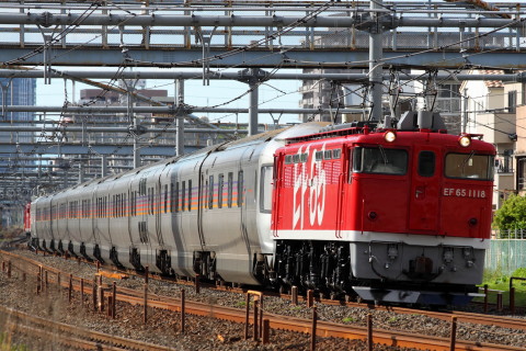 【JR東】EF81-95＋E26系＋EF65-1118 試運転をさいたま新都心～浦和で撮影した写真