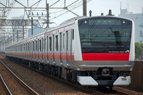 【JR東】E233系5000番代ケヨ504編成 試運転を市川塩浜駅で撮影した写真