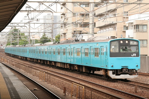 【JR東】201系K1 51編成 京葉車両センターへ返却回送を西千葉駅で撮影した写真