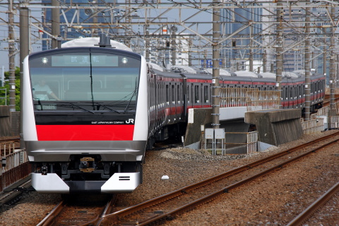 【JR東】E233系5000番代ケヨ504編成 試運転を新習志野駅で撮影した写真