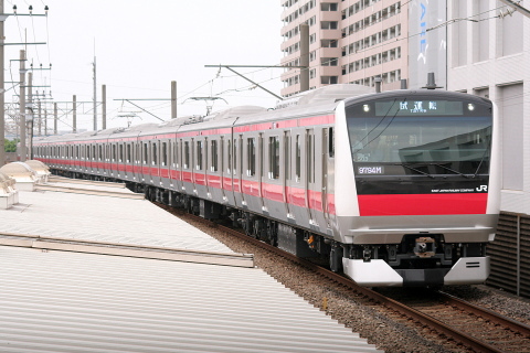 【JR東】E233系5000番代ケヨ503編成 試運転を新浦安駅で撮影した写真