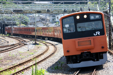 【JR東】中央線201系トタH7編成 さよなら運転(7月25日)を相模湖駅で撮影した写真