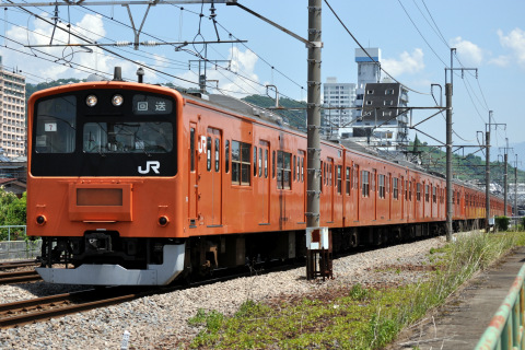 【JR東】中央線201系トタH7編成 さよなら運転(7月25日)を甲府～竜王間で撮影した写真