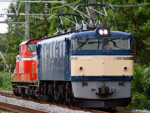 【JR東】EF60-19＋DD51-842 所属区へ返却の拡大写真