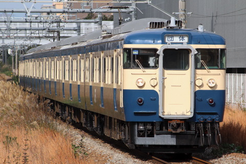 【JR東】115系トタM40編成使用 「ひまわり号」運転を淵野辺駅で撮影した写真