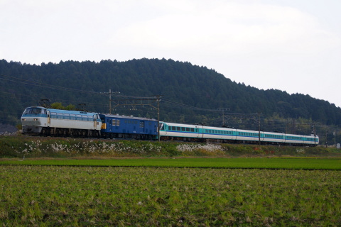 【JR西】381系ヒネD655編成 甲種輸送を安土～能登川で撮影した写真