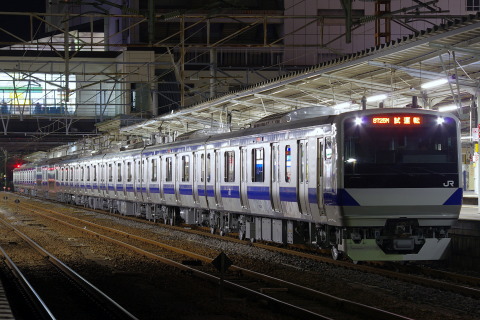 【JR東】E531系カツK408編成 郡山総合車両センター出場を水戸駅で撮影した写真